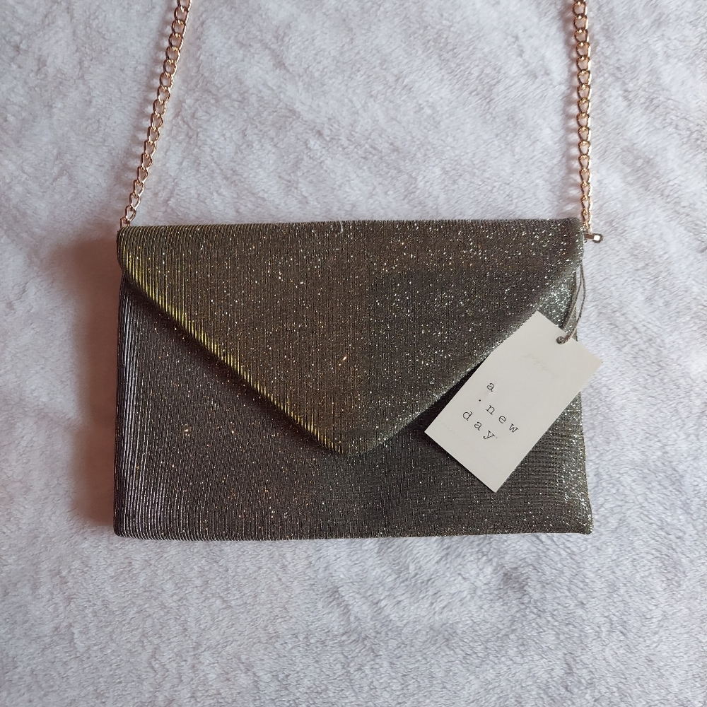 A New Day Silver Clutch Wristlet Minimalist Design